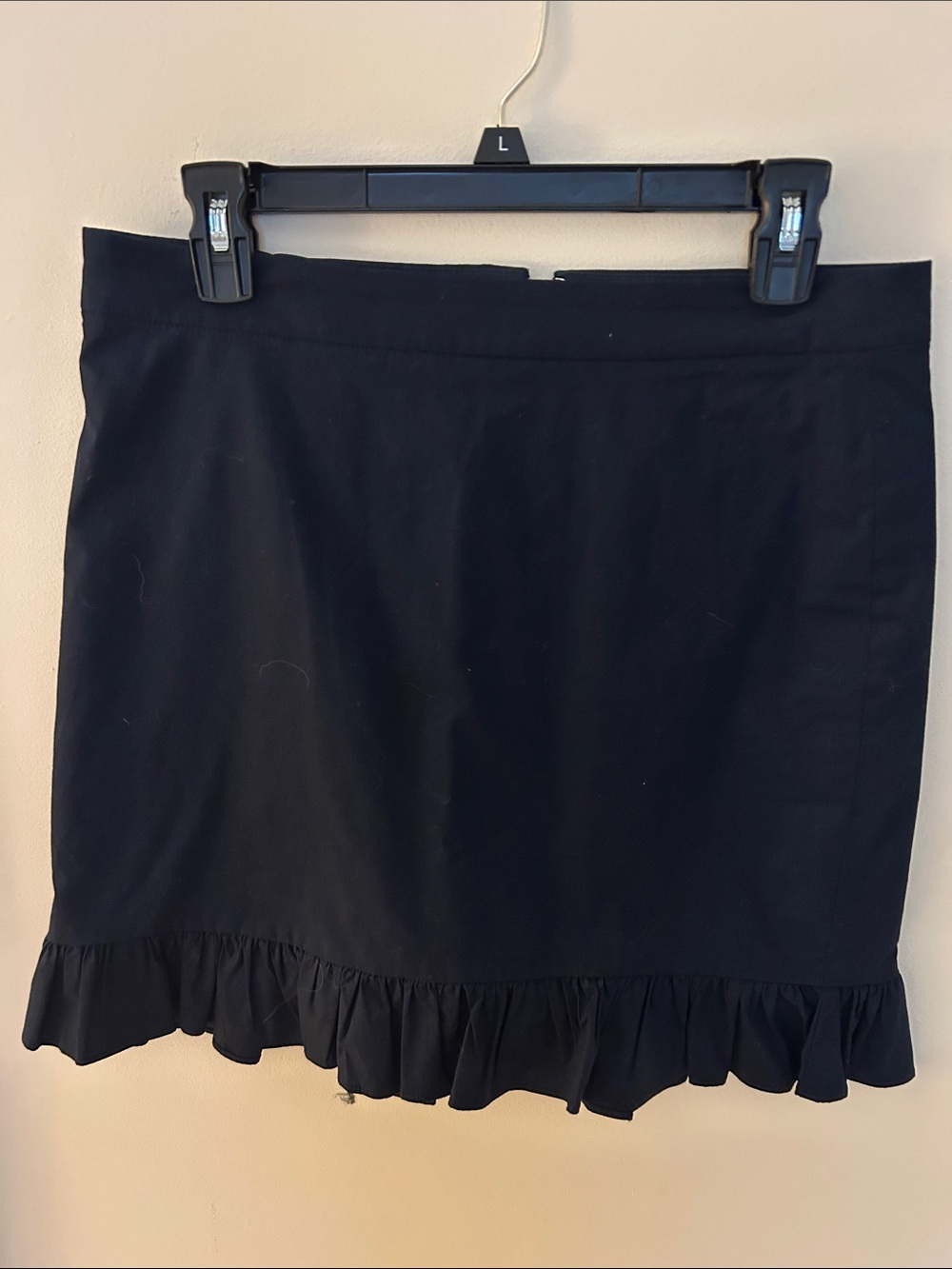 J. Crew Black Skirt with Ruffle Hem